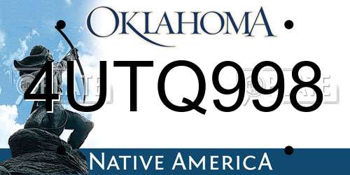 4UTQ998 Oklahoma License Plate