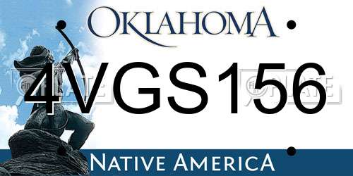 4VGS156 Oklahoma License Plate