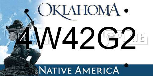 4W42G2 Oklahoma License Plate