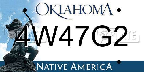 4W47G2 Oklahoma License Plate