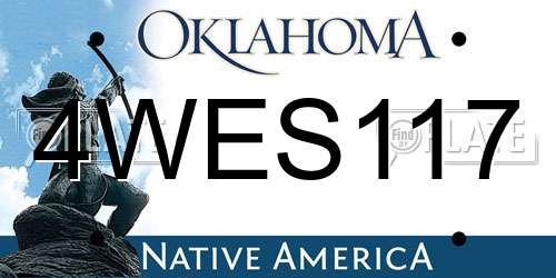 4WES117 Oklahoma License Plate