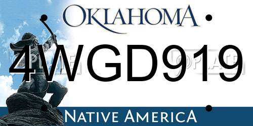 4WGD919 Oklahoma License Plate