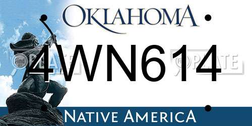 4WN614 Oklahoma License Plate