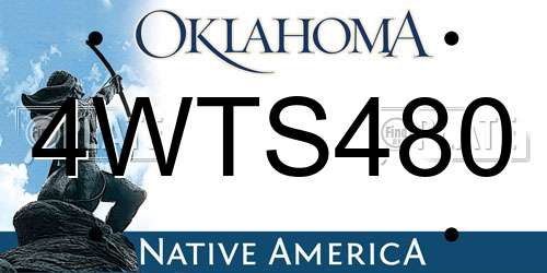 4WTS480 Oklahoma License Plate