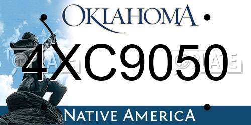 4XC9050 Oklahoma License Plate
