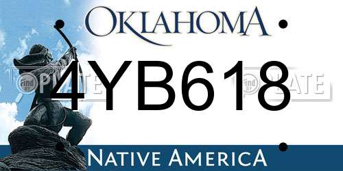 4YB618 Oklahoma License Plate