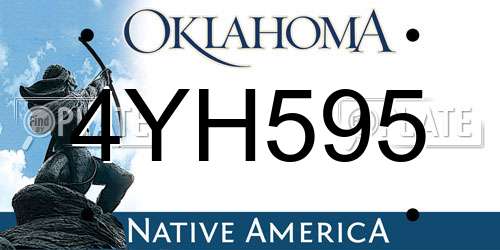 4YH595 Oklahoma License Plate