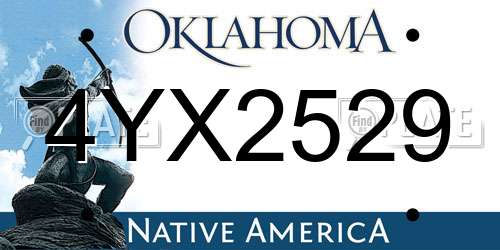 4YX2529 Oklahoma License Plate