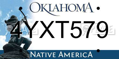 4YXT579 Oklahoma License Plate