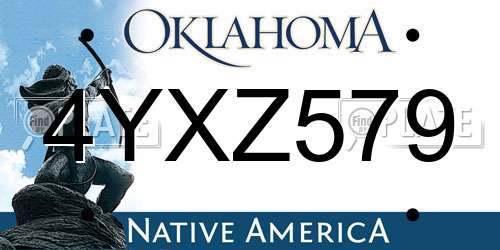 4YXZ579 Oklahoma License Plate