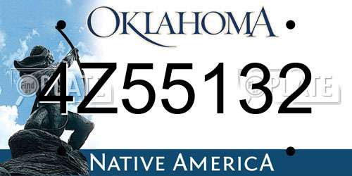 4Z55132 Oklahoma License Plate