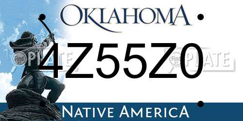 4Z55Z0 Oklahoma License Plate