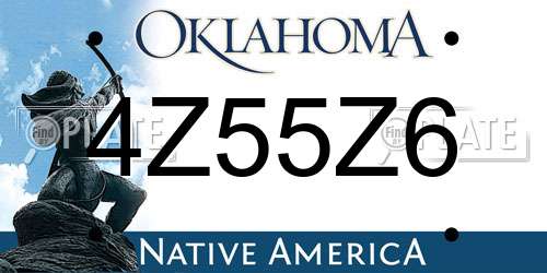 4Z55Z6 Oklahoma License Plate