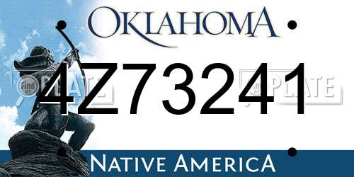 4Z73241 Oklahoma License Plate