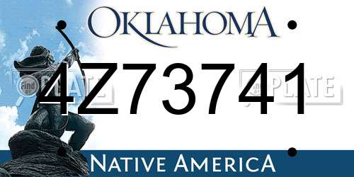 4Z73741 Oklahoma License Plate