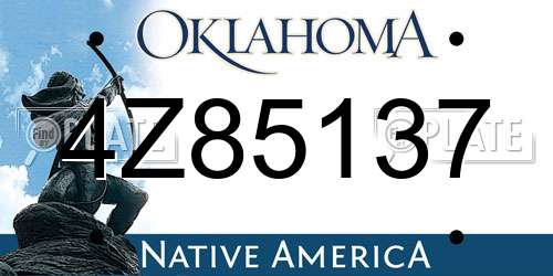 4Z85137 Oklahoma License Plate