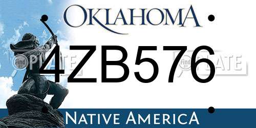 4ZB576 Oklahoma License Plate