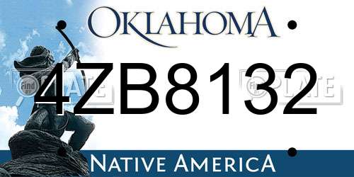4ZB8132 Oklahoma License Plate