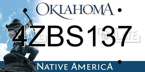 4ZBS137 Oklahoma License Plate