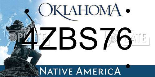4ZBS76 Oklahoma License Plate