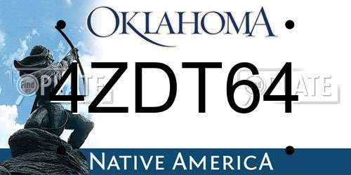 4ZDT64 Oklahoma License Plate