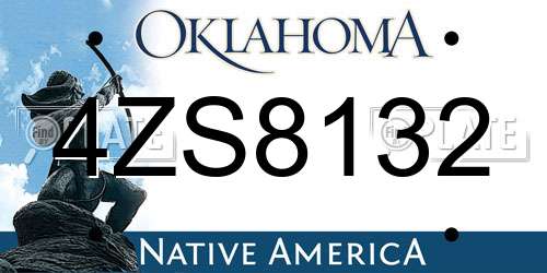 4ZS8132 Oklahoma License Plate