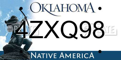 4ZXQ98 Oklahoma License Plate