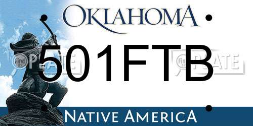 501FTB Oklahoma License Plate