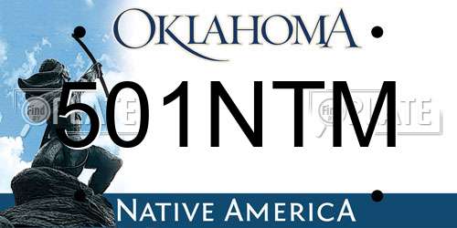 501NTM Oklahoma License Plate