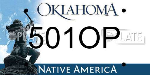 501OP Oklahoma License Plate
