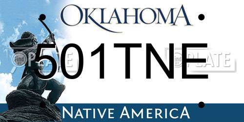 501TNE Oklahoma License Plate