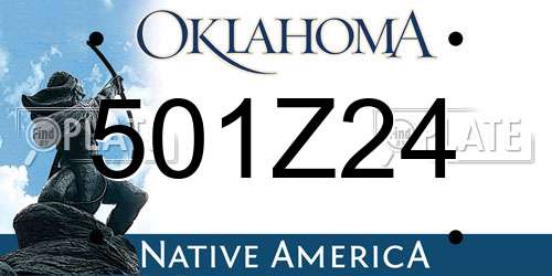 501Z24 Oklahoma License Plate