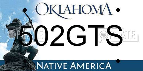 502GTS Oklahoma License Plate