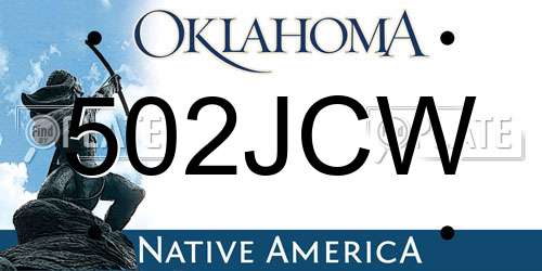 502JCW Oklahoma License Plate
