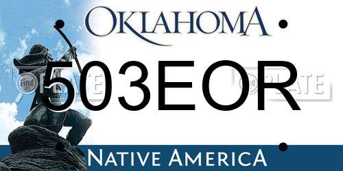 503EOR Oklahoma License Plate