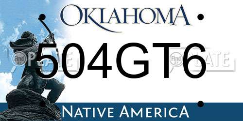 504GT6 Oklahoma License Plate