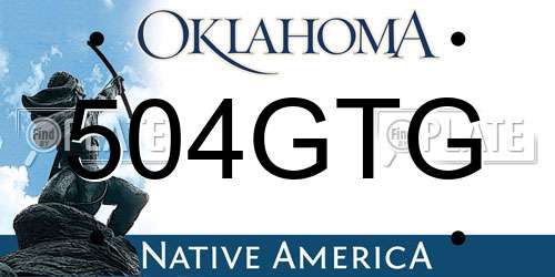 504GTG Oklahoma License Plate
