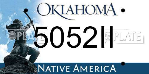 5052II Oklahoma License Plate