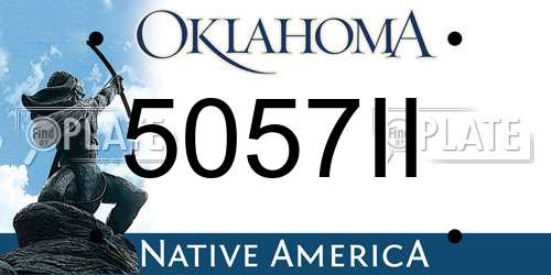 5057II Oklahoma License Plate