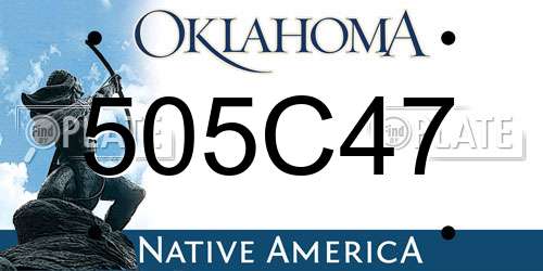 505C47 Oklahoma License Plate