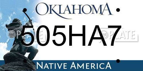 505HA7 Oklahoma License Plate