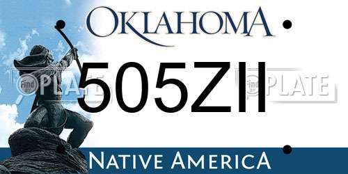 505ZII Oklahoma License Plate
