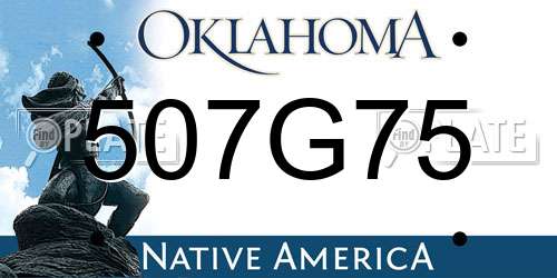 507G75 Oklahoma License Plate