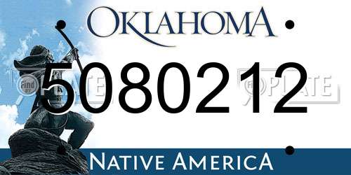 5080212 Oklahoma License Plate