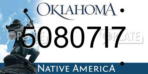 50807I7 Oklahoma License Plate