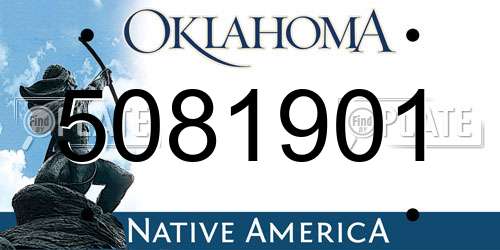 5081901 Oklahoma License Plate