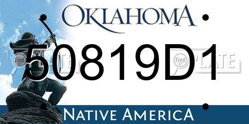 50819D1 Oklahoma License Plate