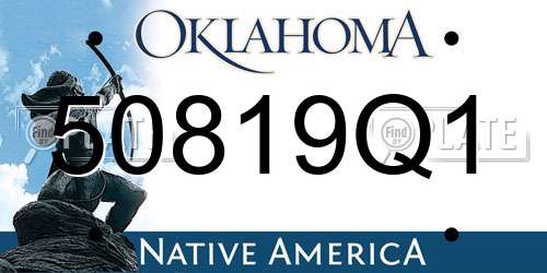 50819Q1 Oklahoma License Plate