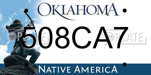508CA7 Oklahoma License Plate