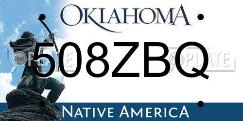 508ZBQ Oklahoma License Plate